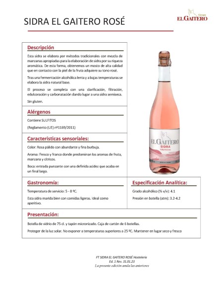 SIDRA EL GAITERO ROSE - 6 botellas