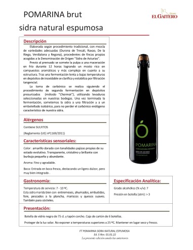 SIDRA POMARINA BRUT - 6 botellas