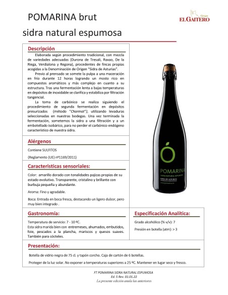 SIDRA POMARINA BRUT - 6 botellas