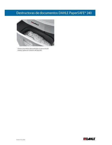 DESTRUCTORA DOCUMENTOS DAHLE PaperSAFE 240