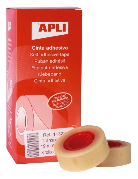 CINTA ADHESIVA APLI 33 mts x 19 mm (PACK 8)