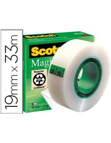 CINTA INVISIBLE MÁGICA 33 mts x 19 mm (PACK 12)