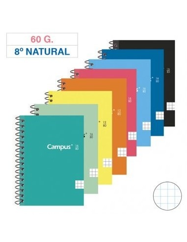 CUADERNO CAMPUS 8º (105x155mm) CON 80 hojas de 60 grs