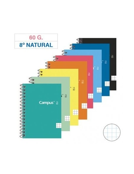 CUADERNO CAMPUS 8º (105x155mm) CON 80 hojas de 60 grs