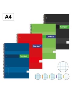 CUADERNO CAMPUS A4 (210x297mm) CON 160 hojas de 70grs (4 Uds)