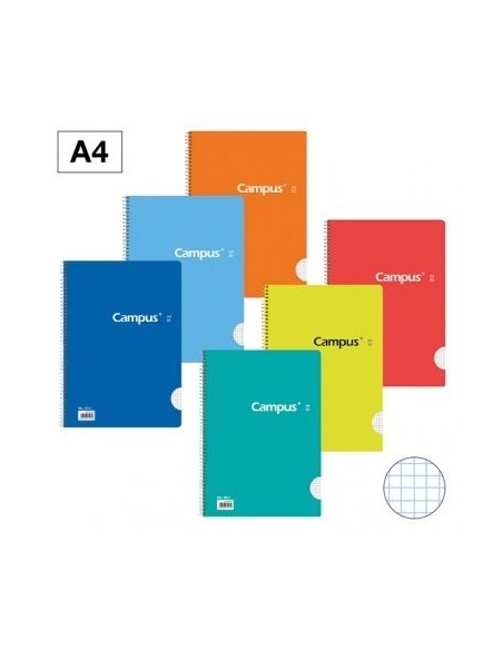 CUADERNO CAMPUS A4 (210x297mm) CON 80 hojas de 60grs (6uds)