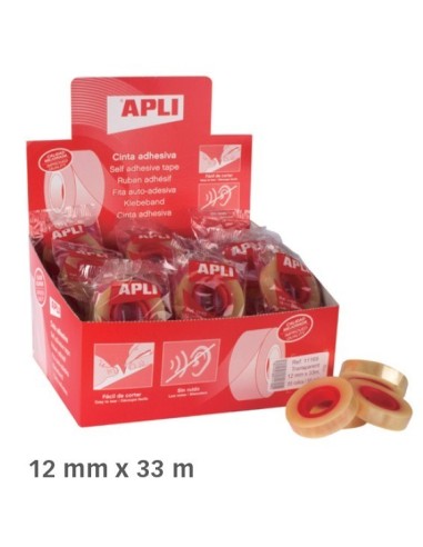 CINTA ADHESIVA APLI 33 mts x 12 mm (PACK 55)