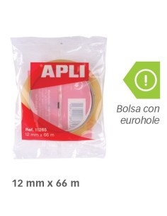 CINTA ADHESIVA APLI 66 mts x 12 mm (Pack 36)
