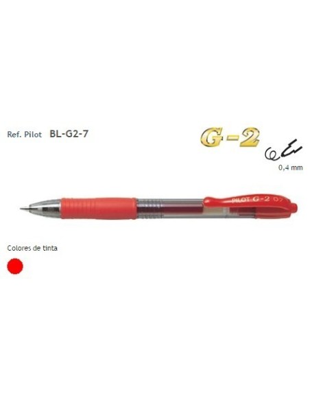 BOLIGRAFO PILOT G2 TINTA GEL ROJO RETRACTIL