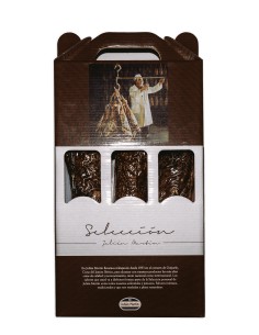 CAJA DE 3 MEDIAS PIEZAS DE EMBUTIDO IBÉRICO DE BELLOTA