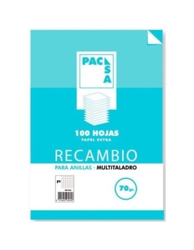 RECAMBIO MULT. FOLIO 100 HOJAS 4x4 CON MARGEN PACSA
