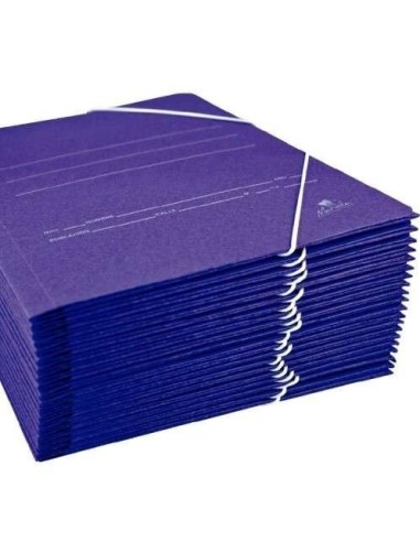 CARPETA CARTON AZUL CON SOLAPAS