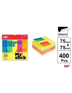 NOTAS ADHES. NEON MP PN182 75x75 + Regalo pack banderitas