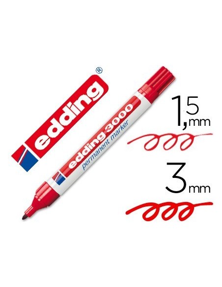 ROTULADOR EDDING 3000-01 ROJO PERMANENTE