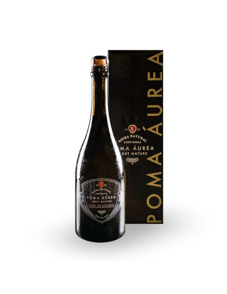 SIDRA BRUT NATURE POMA AUREA D.O.P.-ESTUCHE 1 botella