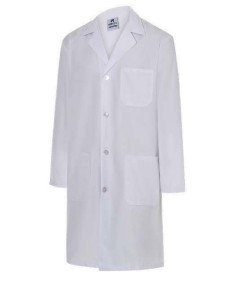 BATA CBRO MANGA LARGA CON BOTONES BLANCA