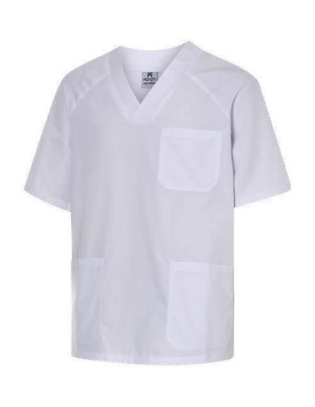 CASACA BLANCA CUELLO PICO SIN BOTONES SANITARIA
