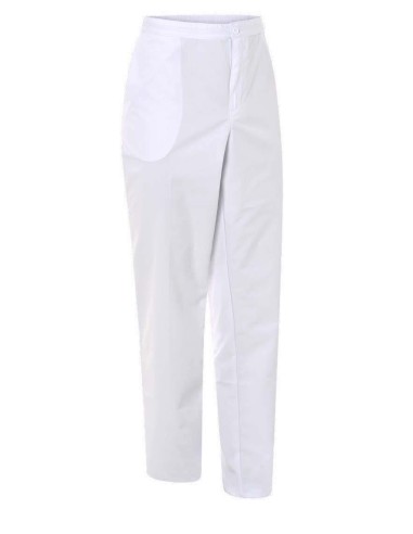 PANTALON BLANCO MEDIA CINTURA ELASTICA SANITARIO