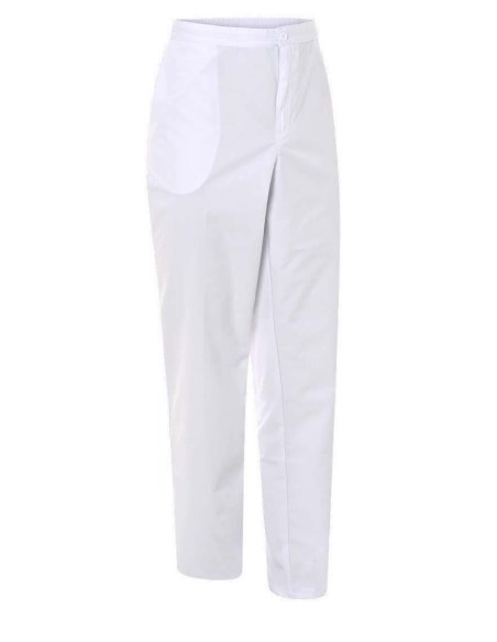 PANTALON BLANCO MEDIA CINTURA ELASTICA SANITARIO